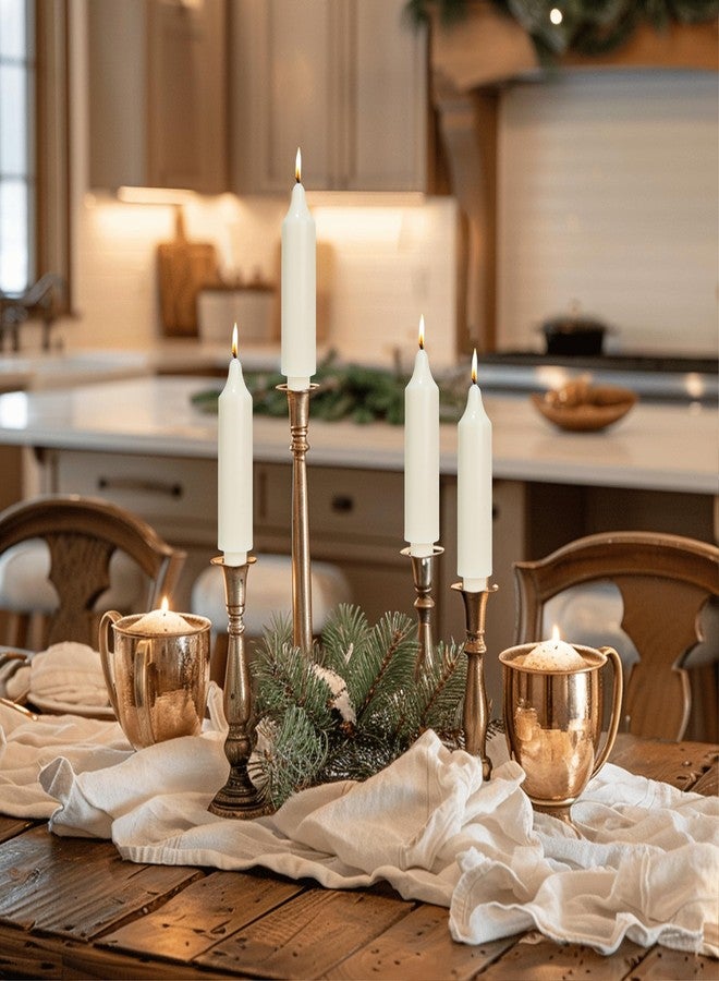 LPUSA Candlesticks Short Taper Candle Ivory Candle Sticks Dripless Tapered Candles for Christmas Table Decor Weddings Women Gifts 6 inch Set of 4,Ivory New - Image 5